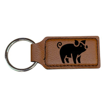 Load image into Gallery viewer, Keychain - Rectangle - Piglet - Leather