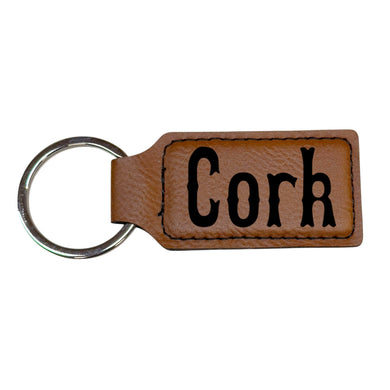 Keychain - Rectangle - Cork - Leather