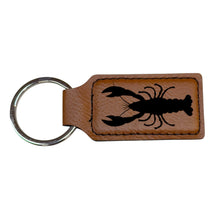 Load image into Gallery viewer, Keychain - Rectangle - Crawfish - Leather