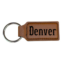 Load image into Gallery viewer, Keychain - Rectangle - Denver - Leather