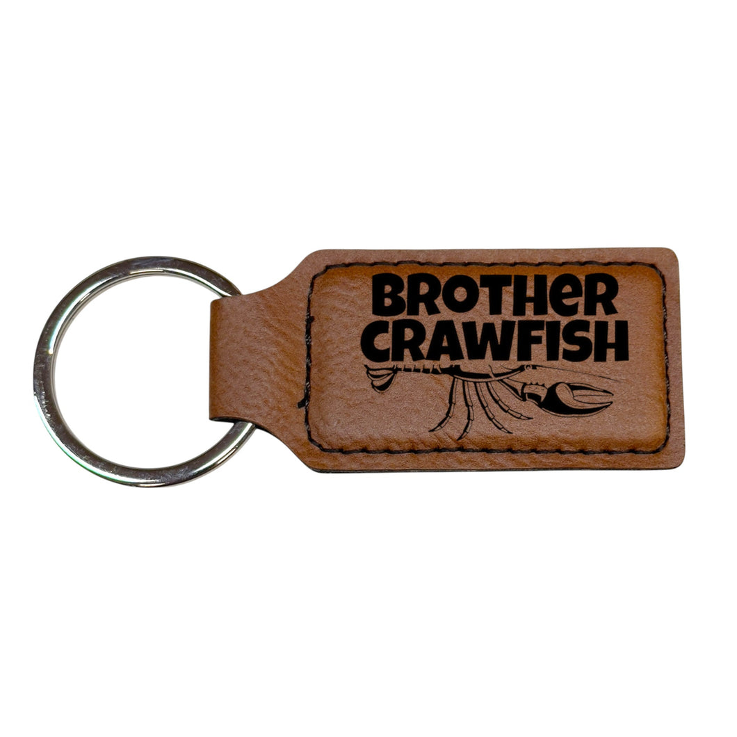 Keychain - Rectangle - Brother Crawfish - Leather