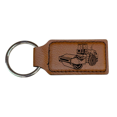 Keychain - Rectangle - Steamroller - Leather