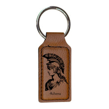 Load image into Gallery viewer, Keychain - Rectangle - Athena - Leather