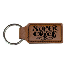 Load image into Gallery viewer, Keychain - Rectangle - Super Chef - Leather