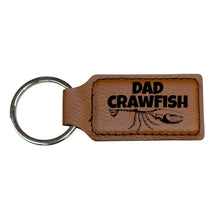 Load image into Gallery viewer, Keychain - Rectangle - Dad Crawfish - Leather