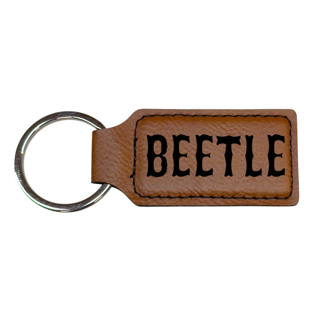 Keychain - Rectangle - Beetle - Leather