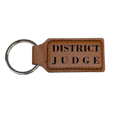 Keychain - Rectangle - District Judge - Leather