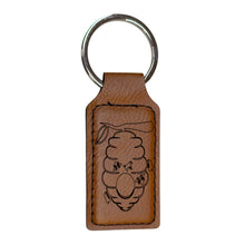 Load image into Gallery viewer, Keychain - Rectangle - Beehive - Leather
