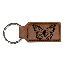 Load image into Gallery viewer, Keychain - Rectangle - Butterfly - Leather