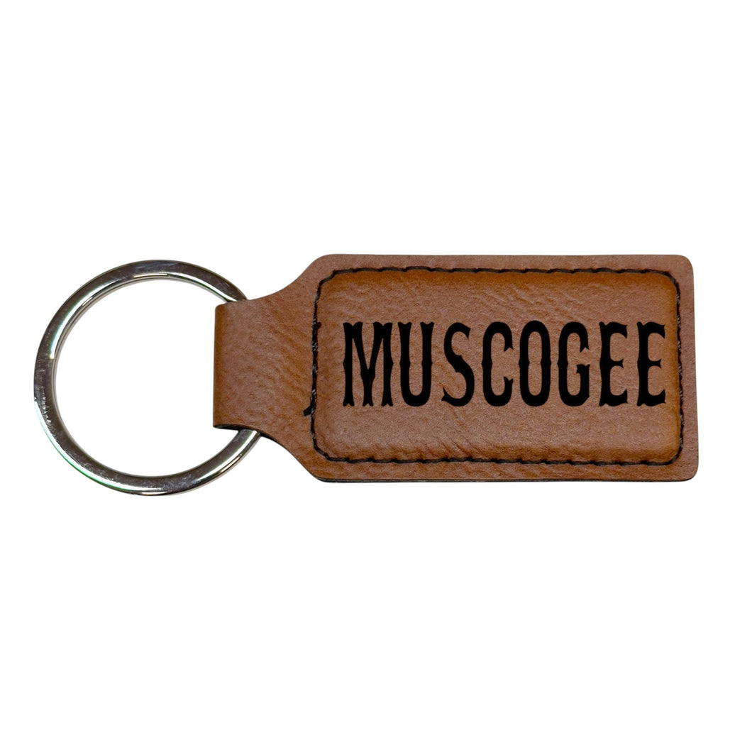 Keychain - Rectangle - Muscogee - Leather