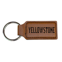 Load image into Gallery viewer, Keychain - Rectangle - Yellowstone - Leather