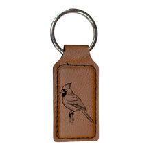 Load image into Gallery viewer, Keychain - Rectangle - Cardinal - Leather