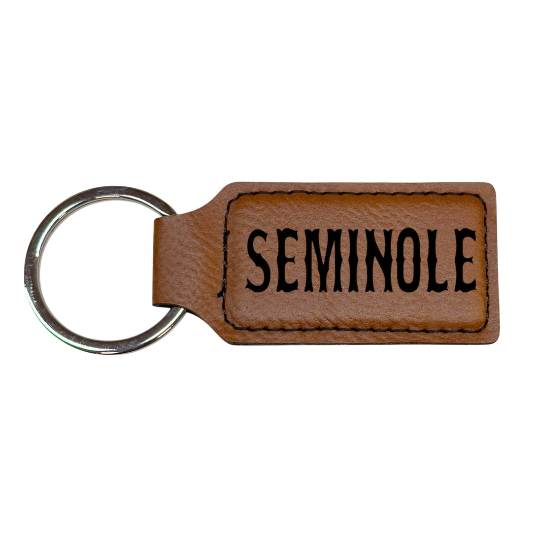 Keychain - Rectangle - Seminole - Leather