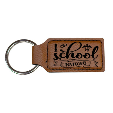 Keychain - Rectangle - School Nurse - Leather