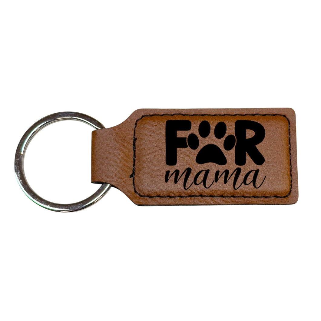 Keychain - Rectangle - Fur Mama - Leather