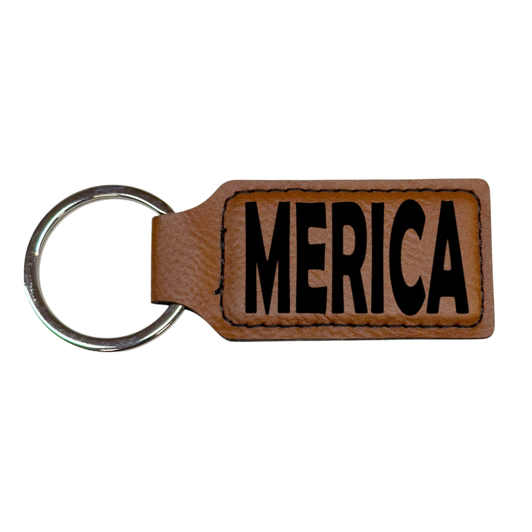 Keychain - Rectangle - Merica - Leather