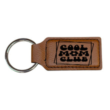Load image into Gallery viewer, Keychain - Rectangle - Cool Mom Club - Leather