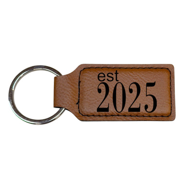 Keychain - Rectangle -  Est 2025 - Leather