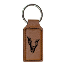 Load image into Gallery viewer, Keychain - Rectangle - The Bat - Leather