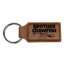 Load image into Gallery viewer, Keychain - Rectangle - Brother Crawfish - Leather