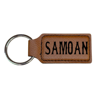 Keychain - Rectangle - Samoan - Leather