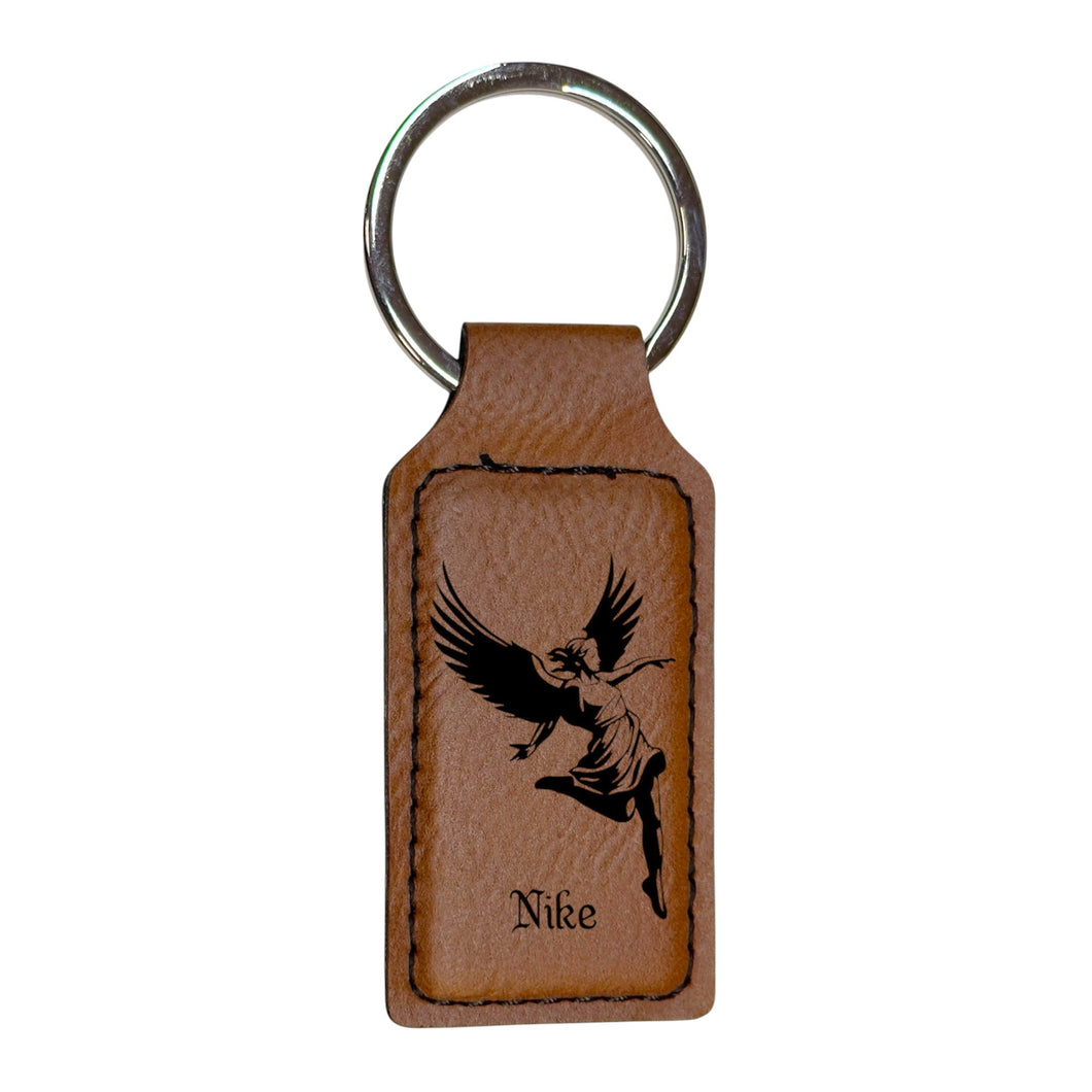 Keychain - Rectangle - Nike Goddess of Victory - Leather