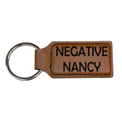 Keychain - Rectangle - Negative Nancy - Leather