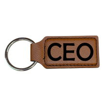 Load image into Gallery viewer, Keychain - Rectangle - CEO - Leather