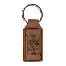 Load image into Gallery viewer, Keychain - Rectangle - Queen of Hearts - Leather