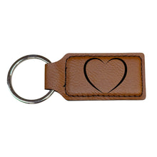 Load image into Gallery viewer, Keychain - Rectangle - Heart - Leather
