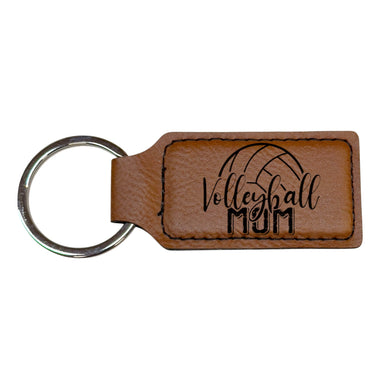 Keychain - Rectangle - Volleyball Mom - Leather