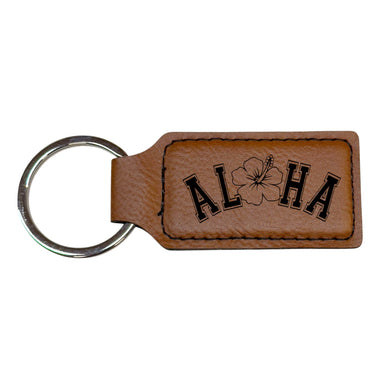 Keychain - Rectangle - Aloha - Leather