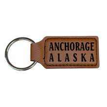 Load image into Gallery viewer, Keychain - Rectangle - Anchorage Alaska - Leather