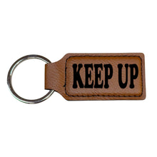 Load image into Gallery viewer, Keychain - Rectangle - Keep up - Leather