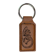 Load image into Gallery viewer, Keychain - Rectangle - Alien Fossil - Leather