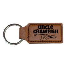 Load image into Gallery viewer, Keychain - Rectangle - Uncle Crawfish - Leather