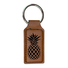 Load image into Gallery viewer, Keychain - Rectangle - Pineapple - Leather