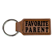 Load image into Gallery viewer, Keychain - Rectangle - Favorite Parent - Leather