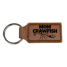 Load image into Gallery viewer, Keychain - Rectangle - Mom Crawfish - Leather