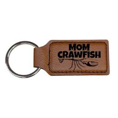 Keychain - Rectangle - Mom Crawfish - Leather