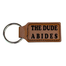 Load image into Gallery viewer, Keychain - Rectangle - The Dude Abides - Leather