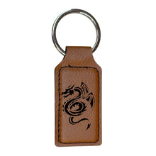Load image into Gallery viewer, Keychain - Rectangle - Flying Dragon - Leather