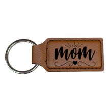 Load image into Gallery viewer, Keychain - Rectangle - Mom - Leather