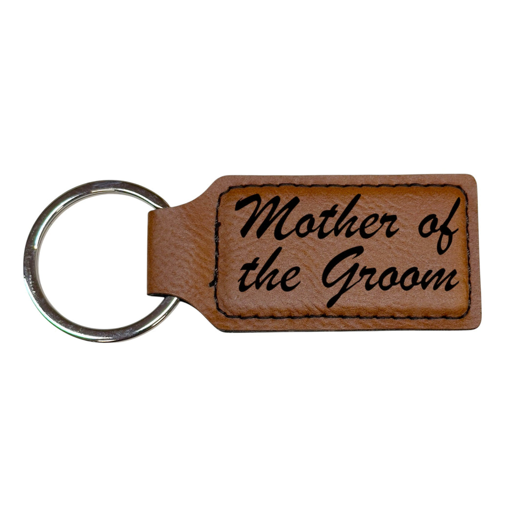 Keychain - Rectangle - Mother of the Groom - Leather