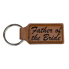 Load image into Gallery viewer, Keychain - Rectangle -  Father of the Bride - Leather