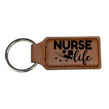 Load image into Gallery viewer, Keychain - Rectangle - Nurse Life - Leather