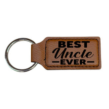 Load image into Gallery viewer, Keychain - Rectangle - Best Uncle Ever - Leather