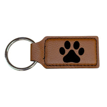 Load image into Gallery viewer, Keychain - Rectangle - Dog Paw - Leather