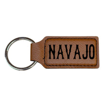 Load image into Gallery viewer, Keychain - Rectangle - Navajo - Leather
