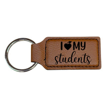 Load image into Gallery viewer, Keychain - Rectangle - I love my students - Leather